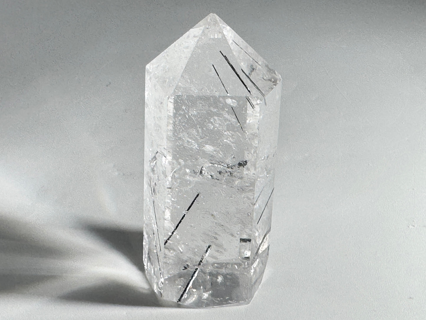 Quartz With Tourmaline Crystal Point 6.4cm