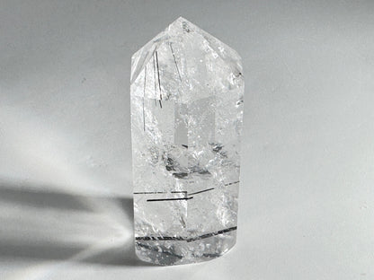 Quartz With Tourmaline Crystal Point 6.4cm