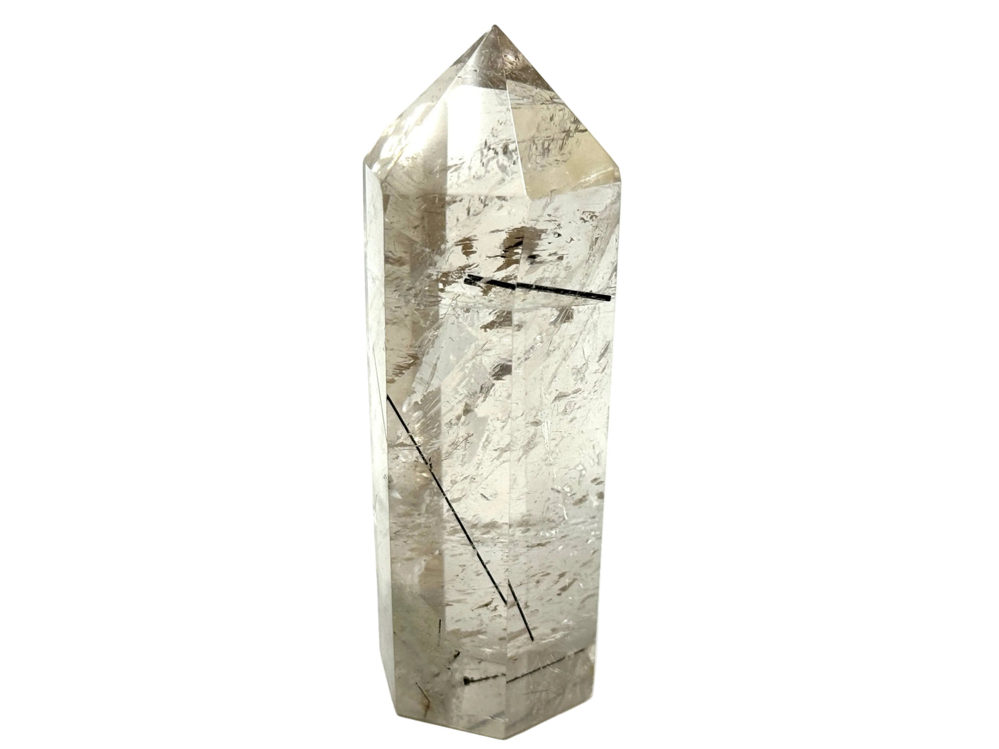 Quartz With Tourmaline Crystal Point 9.3cm