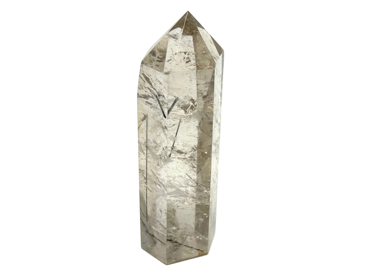 Quartz With Tourmaline Crystal Point 9.3cm