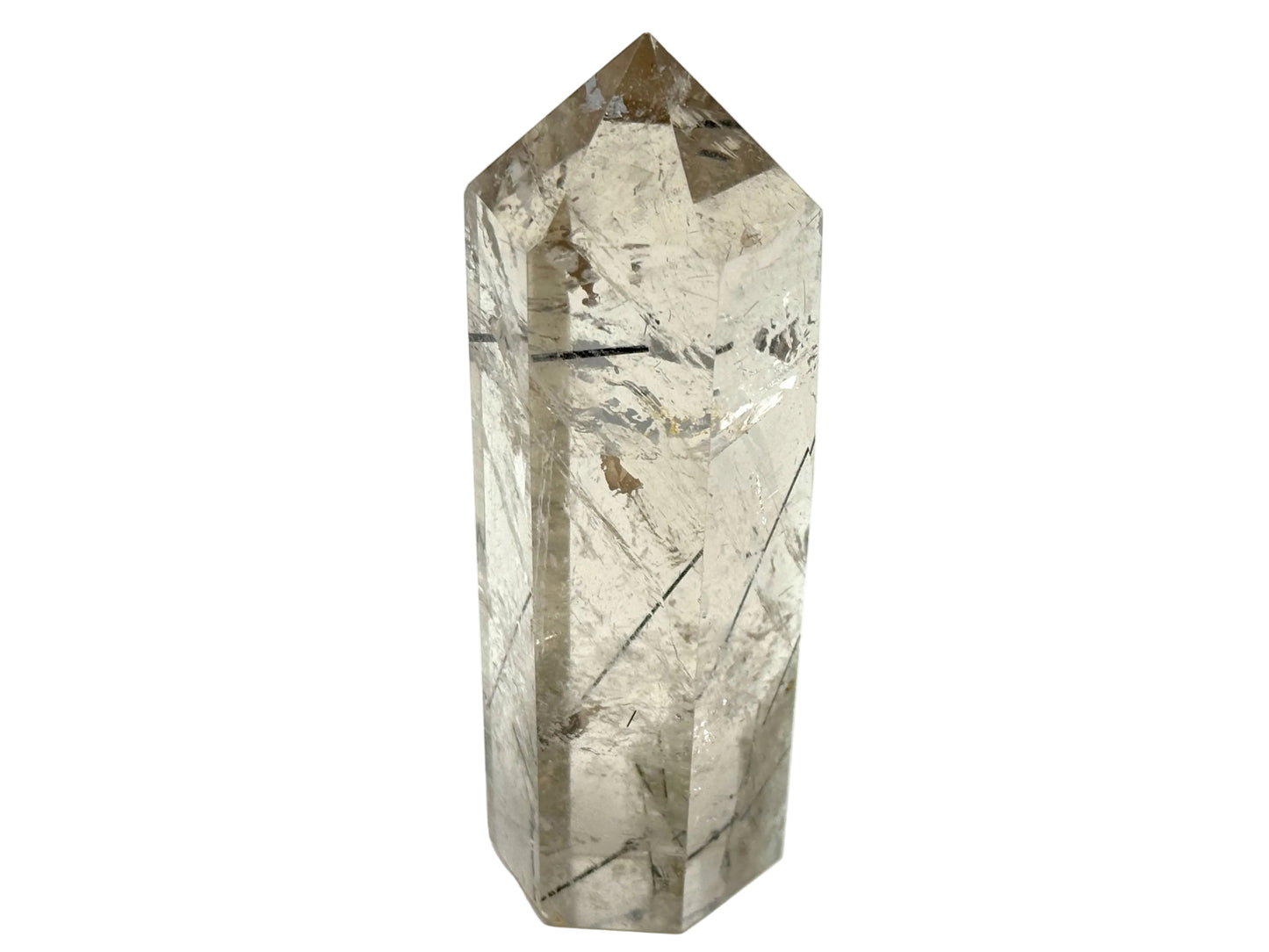 Quartz With Tourmaline Crystal Point 9.3cm