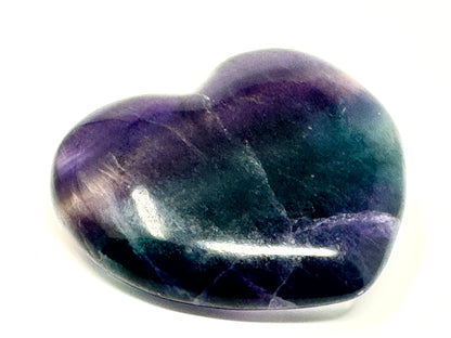 Large Rainbow Fluorite Crystal Heart 8.7cm