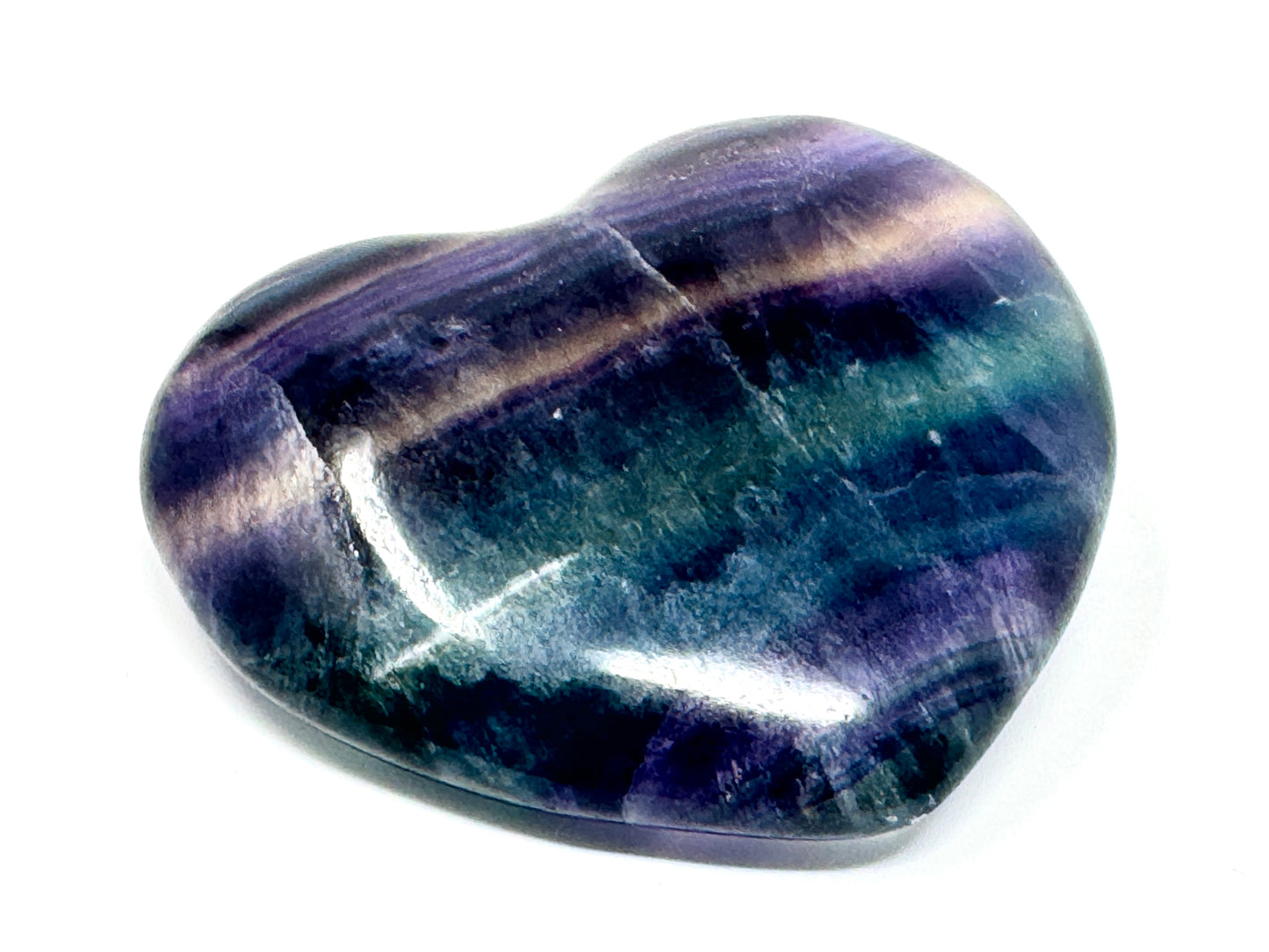 Large Rainbow Fluorite Crystal Heart 8.7cm