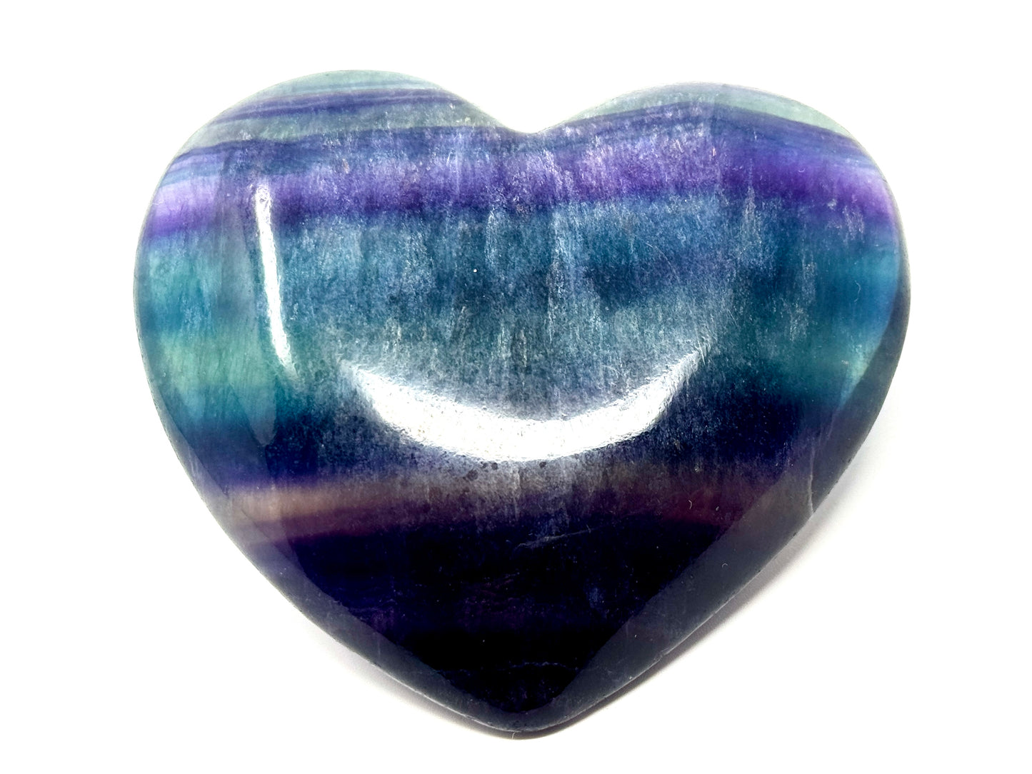 Large Rainbow Fluorite Crystal Heart 8.9cm