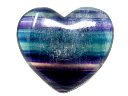 Large Rainbow Fluorite Crystal Heart 8.9cm