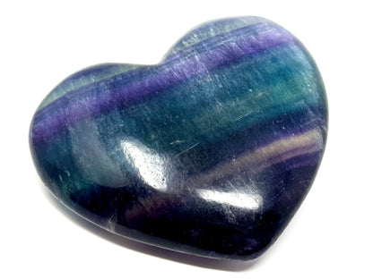 Large Rainbow Fluorite Crystal Heart 8.9cm