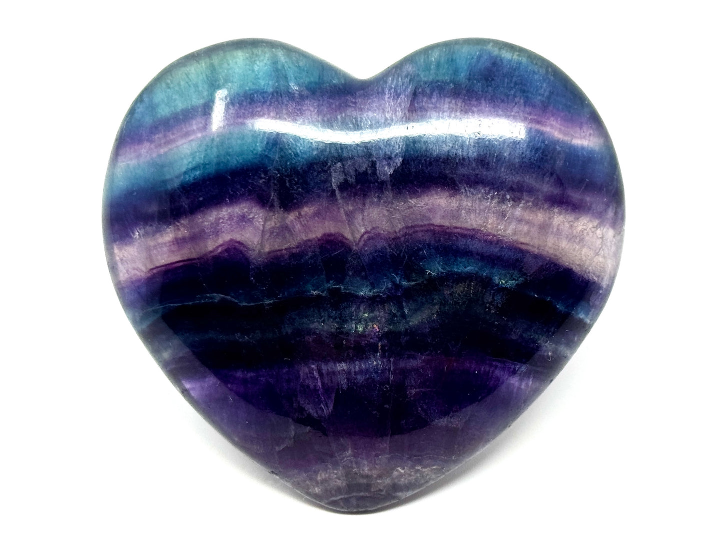 Rainbow Fluorite Crystal Heart 7.7cm