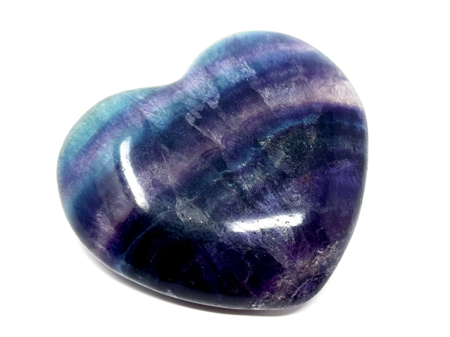 Rainbow Fluorite Crystal Heart 7.7cm