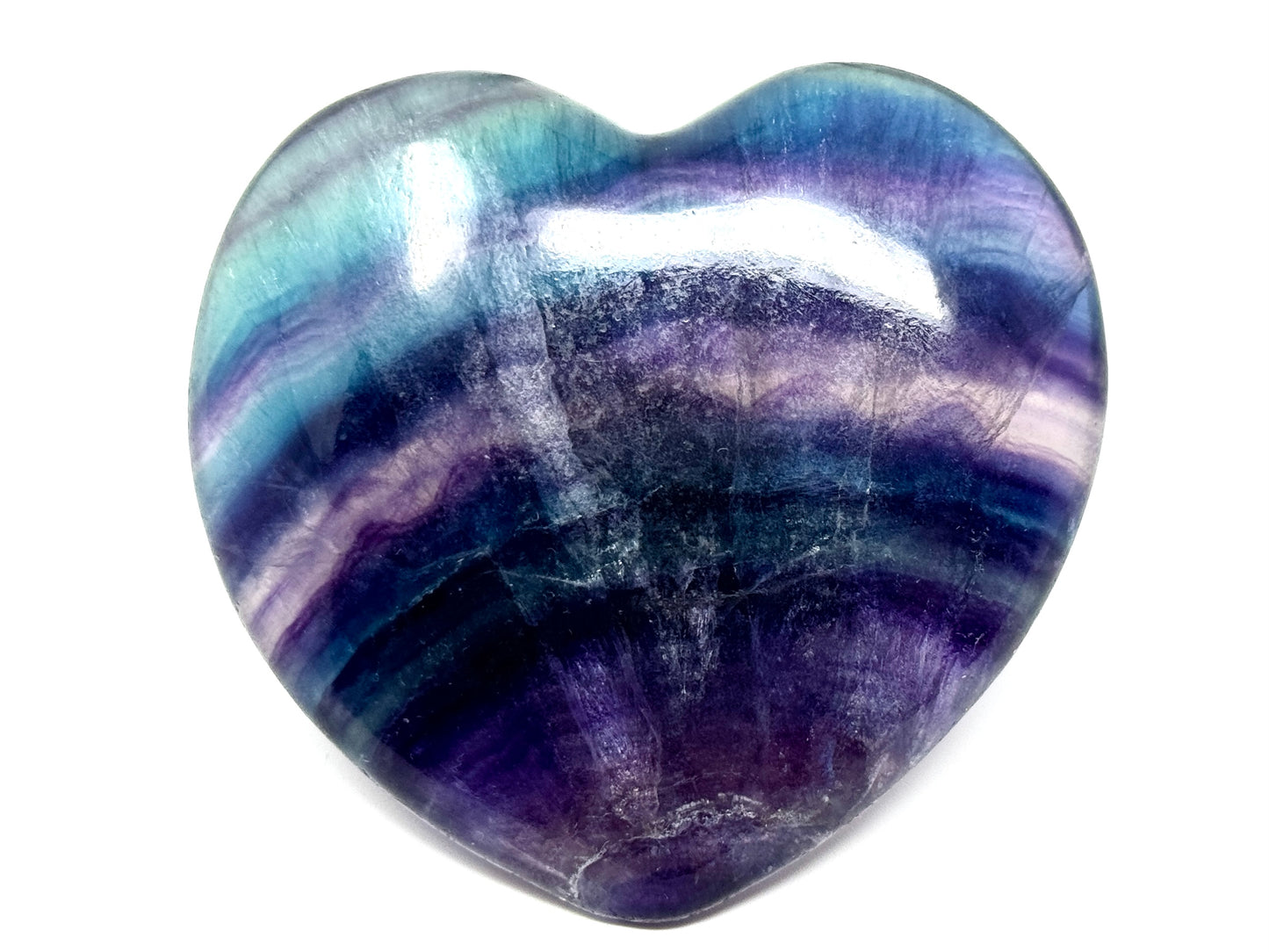 Large Rainbow Fluorite Crystal Heart 8cm