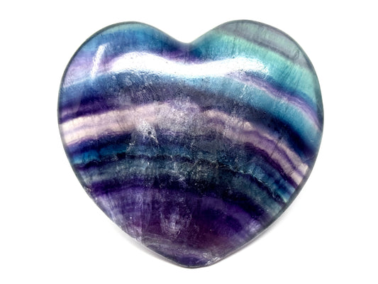 Large Rainbow Fluorite Crystal Heart 8cm