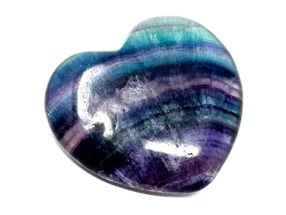 Large Rainbow Fluorite Crystal Heart 8cm