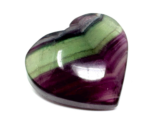 Rainbow Fluorite Crystal Heart 6cm