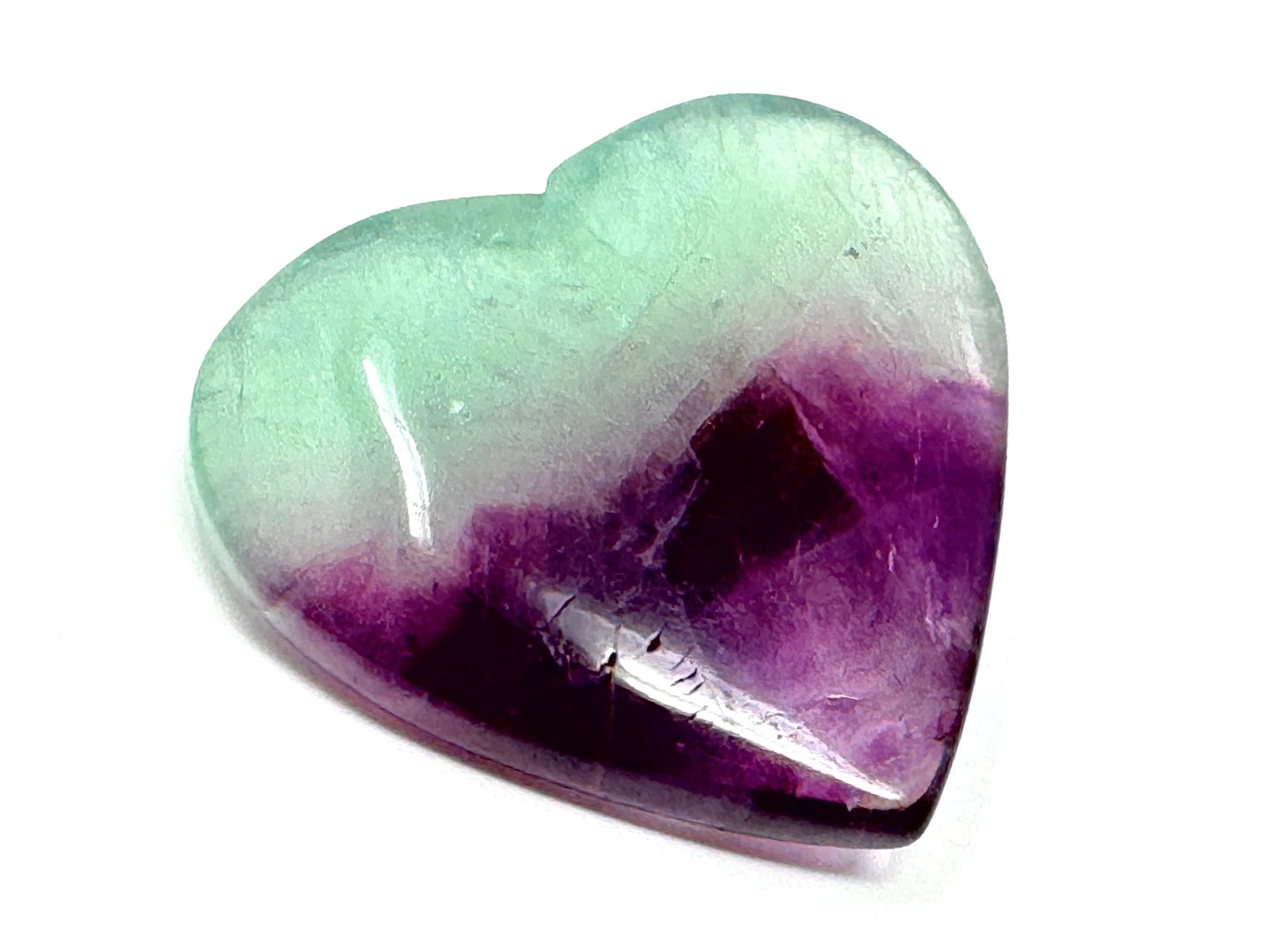 Rainbow Fluorite Crystal Heart 5.1cm