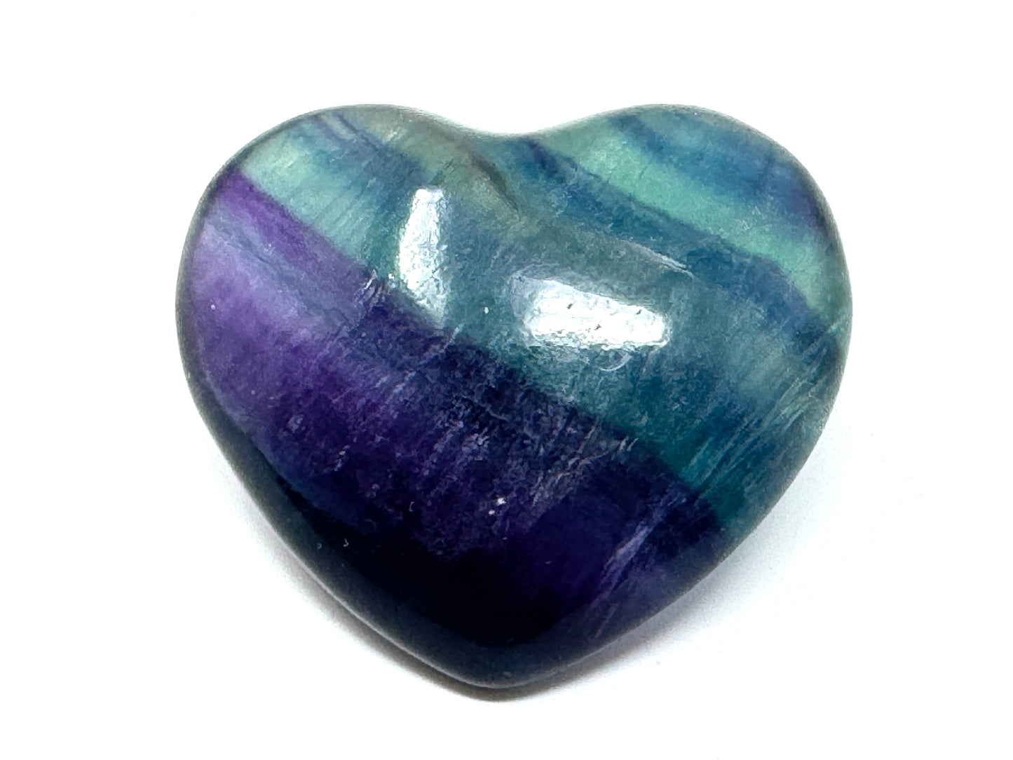 Rainbow Fluorite Crystal Heart 4.3cm