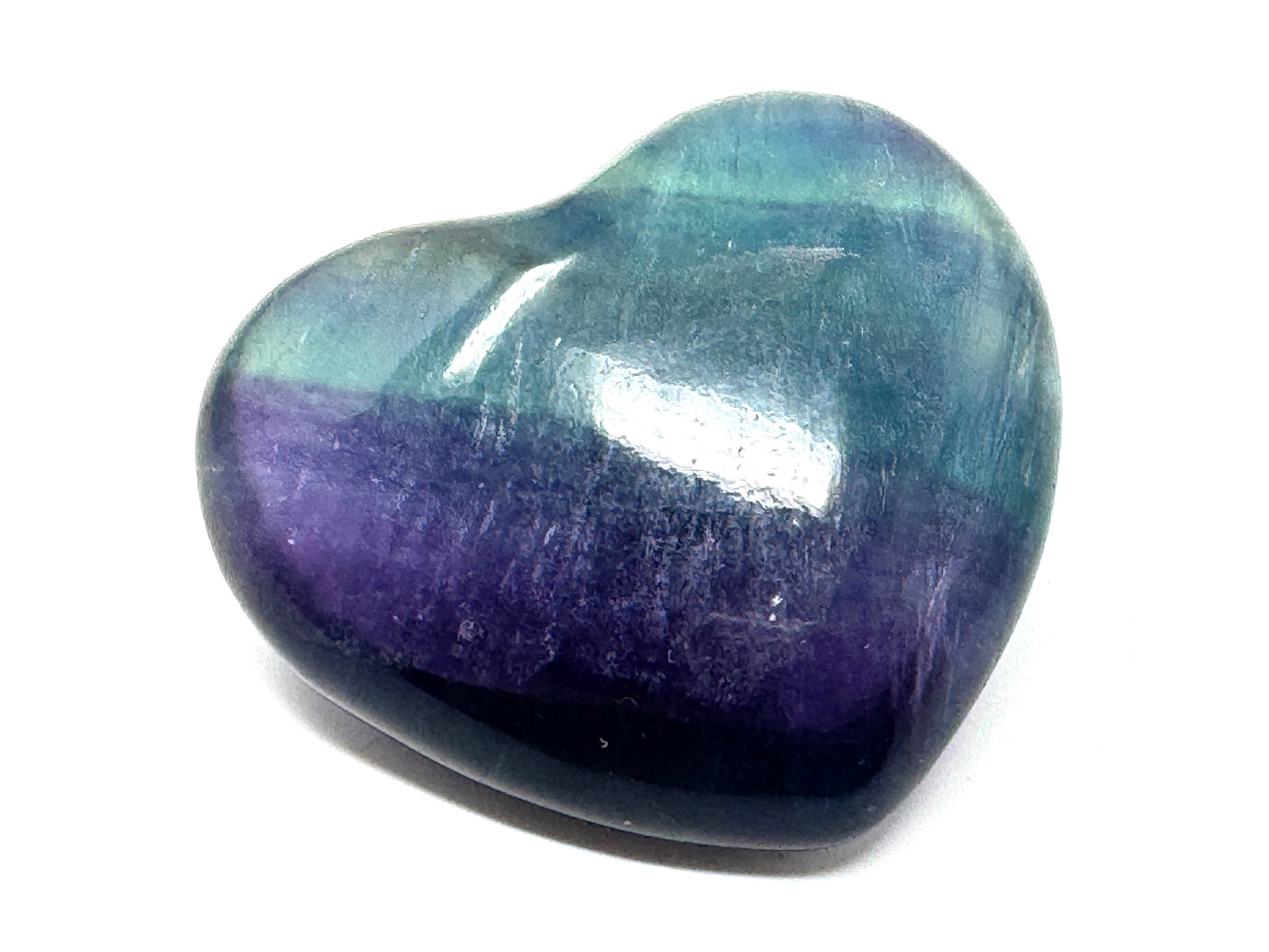 Rainbow Fluorite Crystal Heart 4.3cm