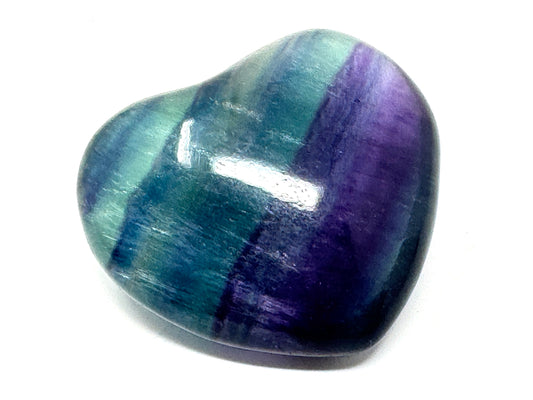 Rainbow Fluorite Crystal Heart 4.3cm