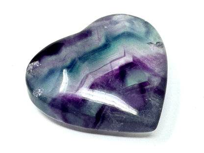 Rainbow Fluorite Crystal Heart 4.5cm