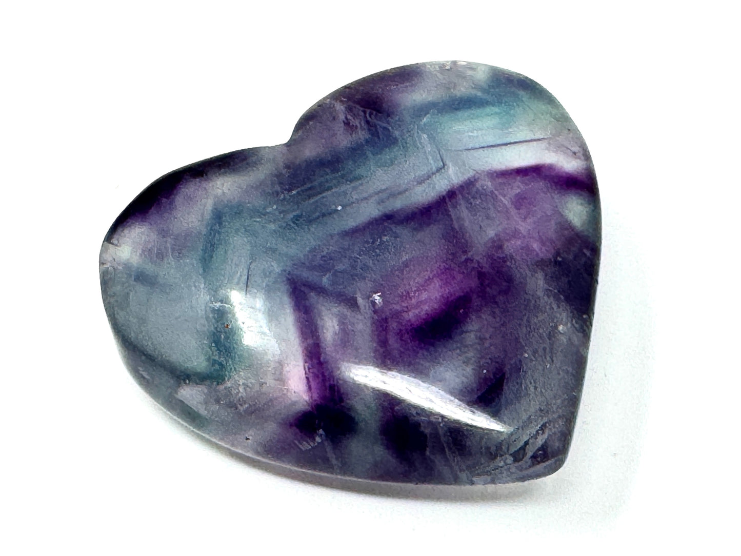 Rainbow Fluorite Crystal Heart 4.5cm