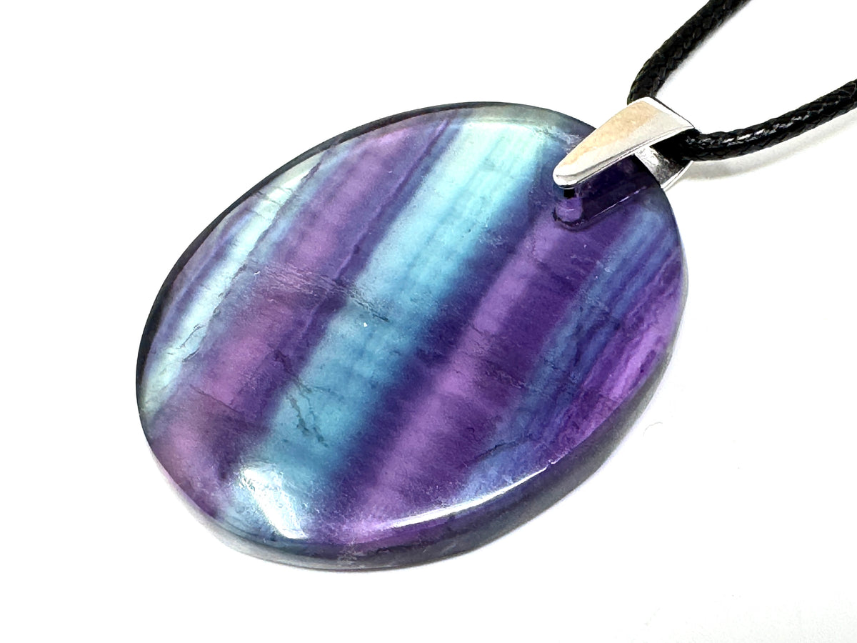 Rainbow Fluorite Pendant Oval 4.1cm