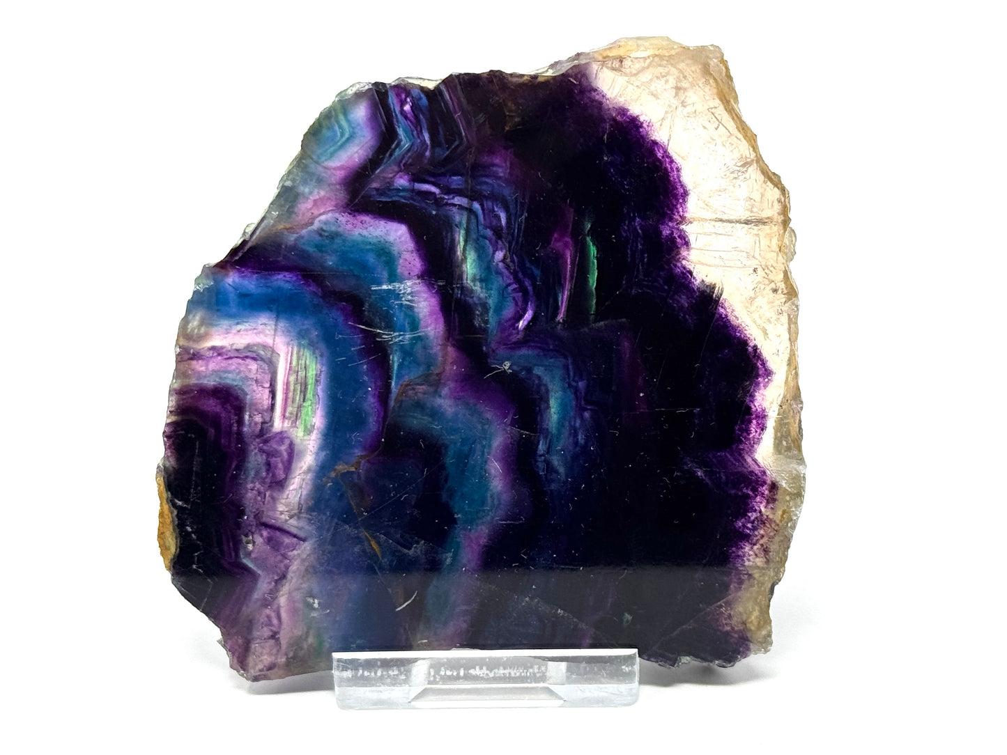 Rainbow Fluorite Crystal Slice 8.7cm