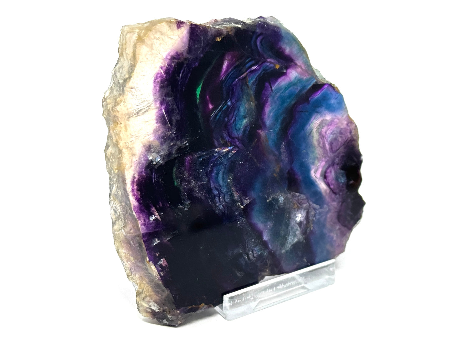 Rainbow Fluorite Crystal Slice 8.7cm