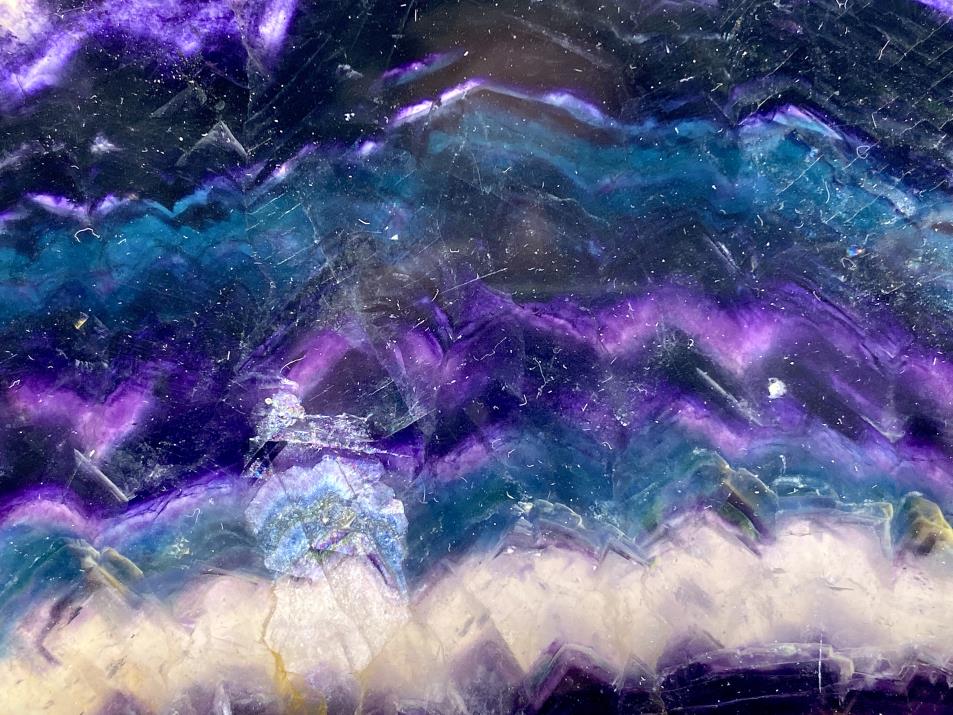 Large Rainbow Fluorite Crystal Slice 13.2cm