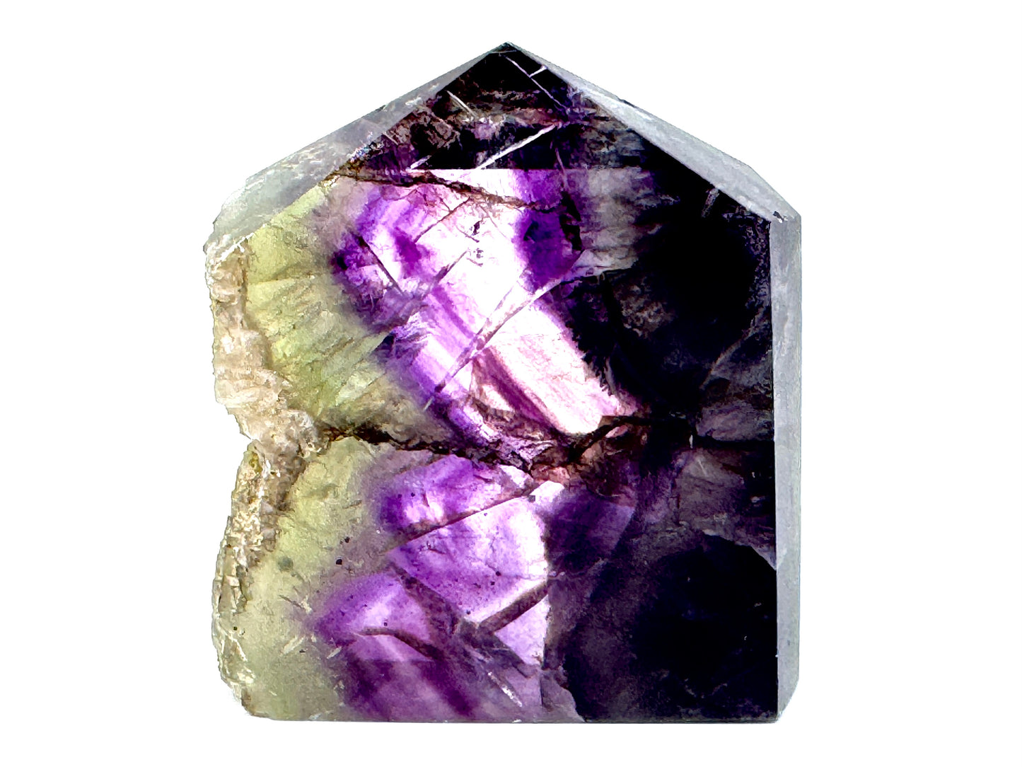 Rainbow Fluorite Crystal Wave Point 8cm