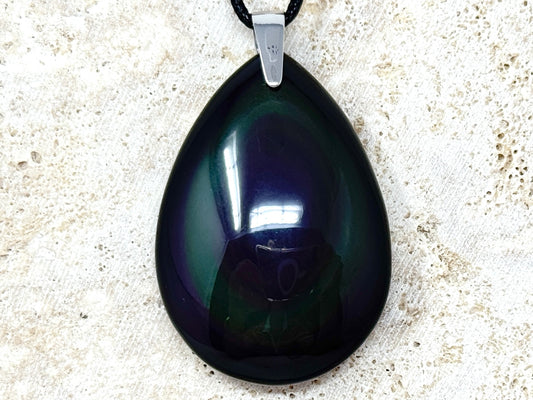 Rainbow Obsidian Pendant 4.5cm