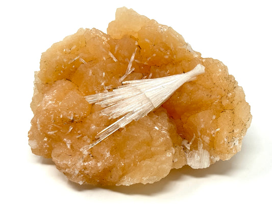 Natural Zeolite Crystal Scolecite on Stilbite 10.3cm