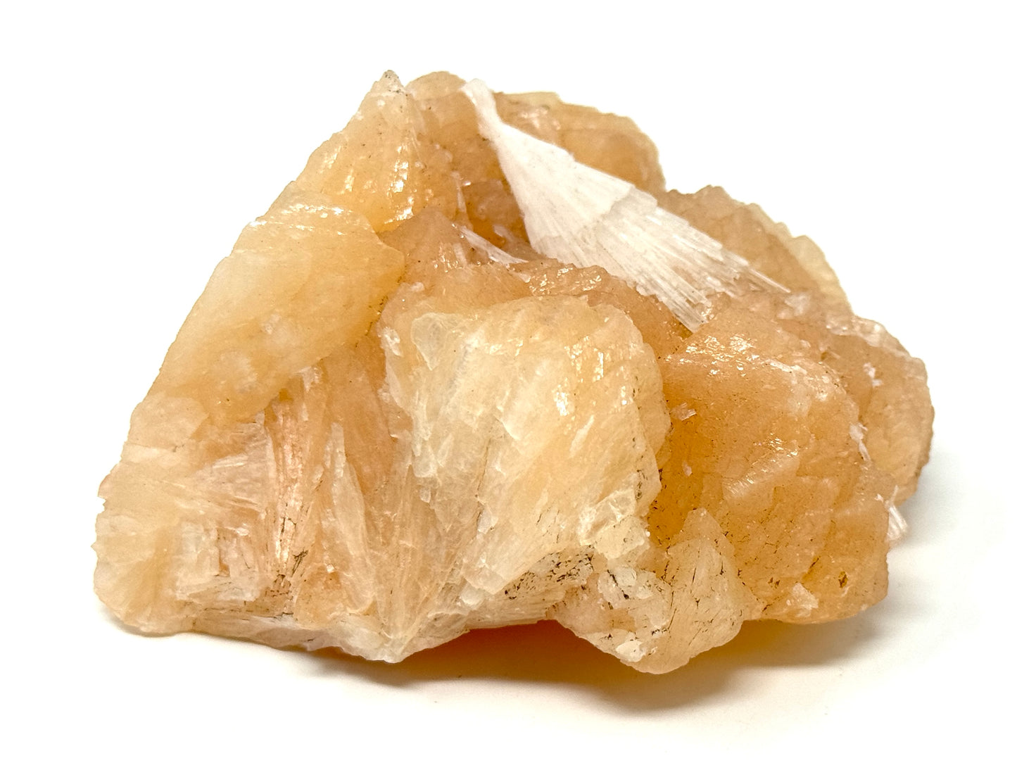 Natural Zeolite Crystal Scolecite on Stilbite 10.3cm