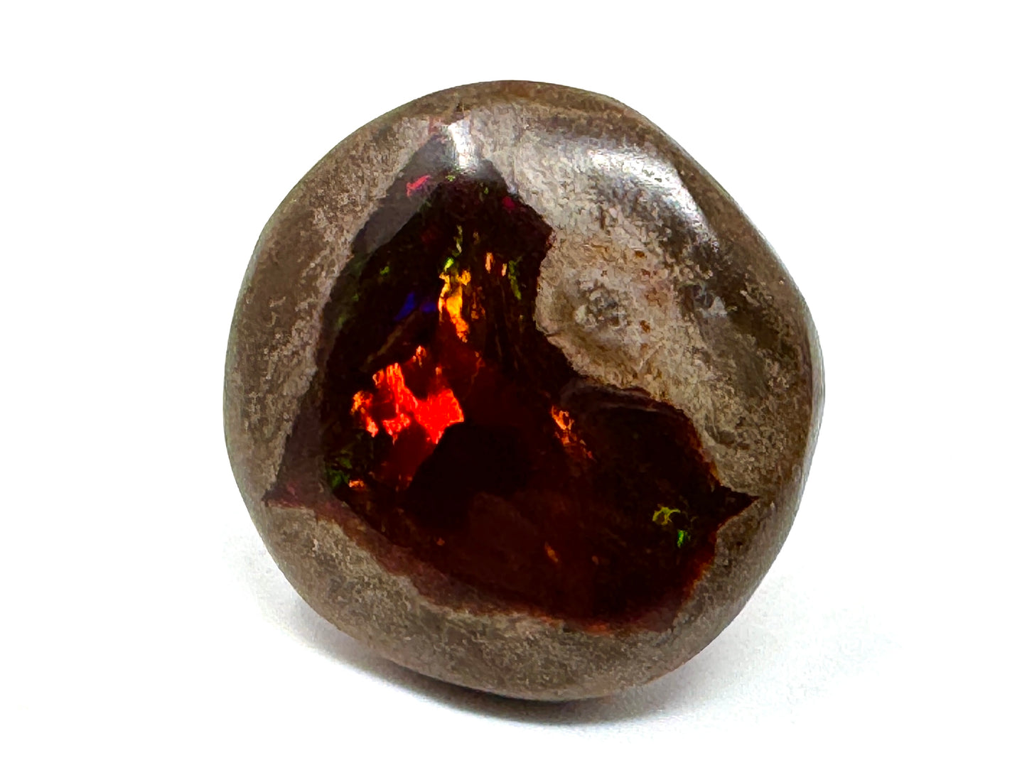 Ethiopian Shewa Opal: Polished Chocolate Opal Gemstone 5.4 grams