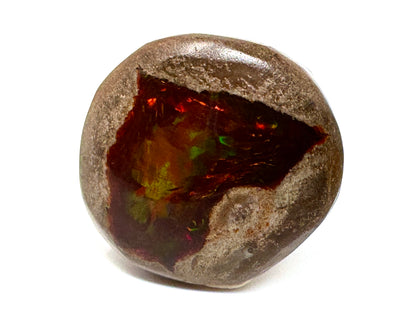 Ethiopian Shewa Opal: Polished Chocolate Opal Gemstone 5.4 grams