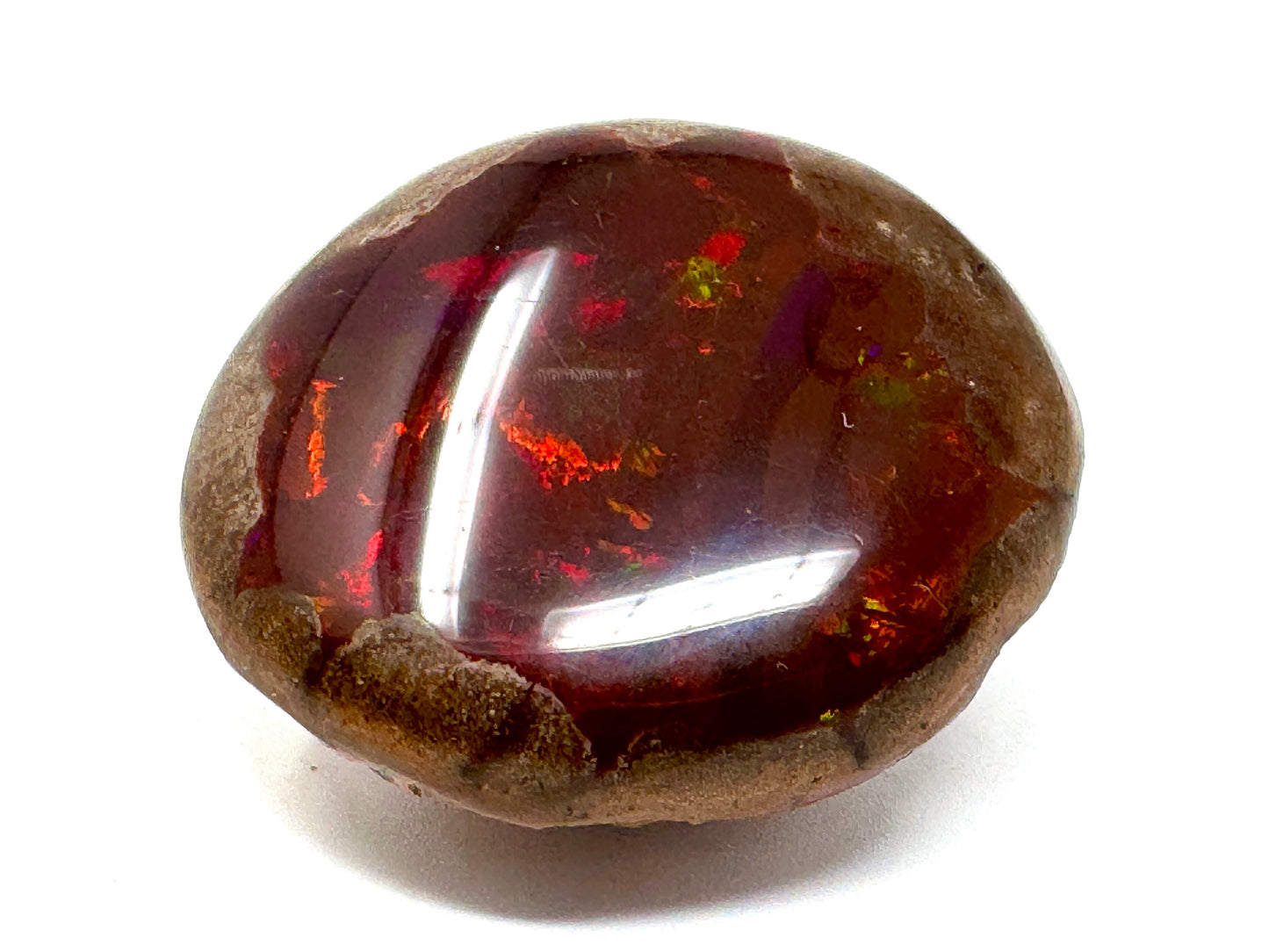 Large ethiopian Shewa Opal: Polished Chocolate Opal Gemstone 17.21 grams