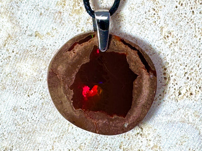 Ethiopian Shewa Chocolate Opal Pendant Oval 2.7cm
