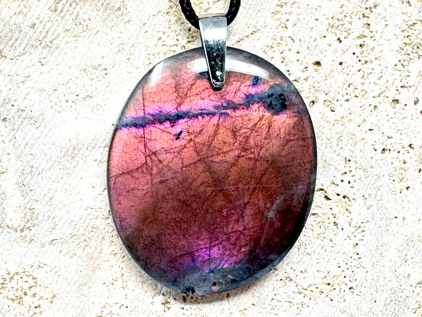 Sunset Labradorite Pendant Oval 4.3cm