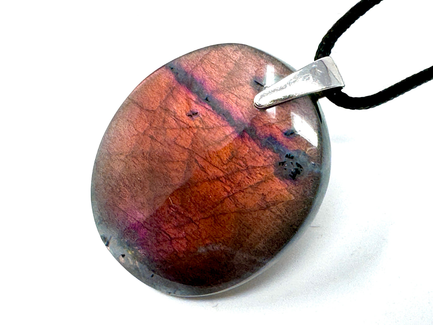 Sunset Labradorite Pendant Oval 4.3cm