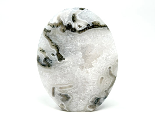 Druzy Moss Agate Crystal Freeform 10.5cm