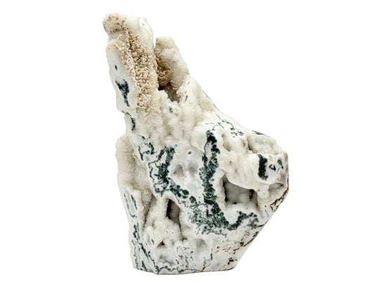 Large Druzy Moss Agate Crystal Freeform 29.4cm