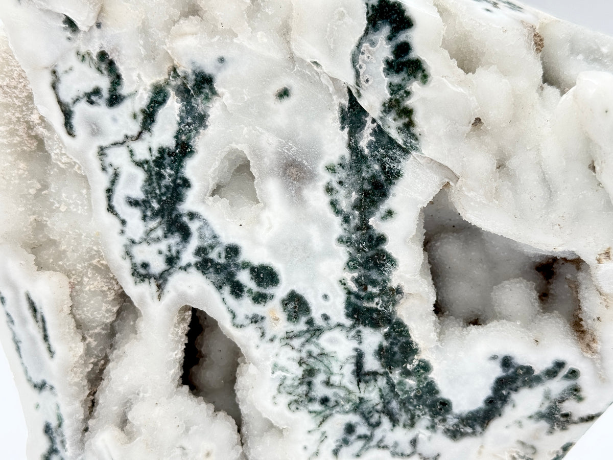 Large Druzy Moss Agate Crystal Freeform 29.4cm