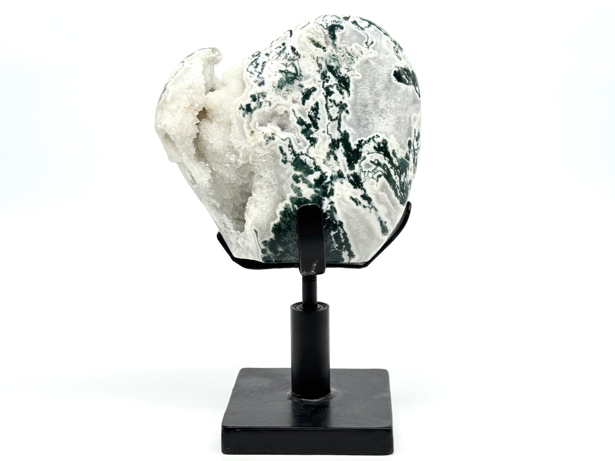 Large Mounted Druzy Moss Agate Freeform 33cm