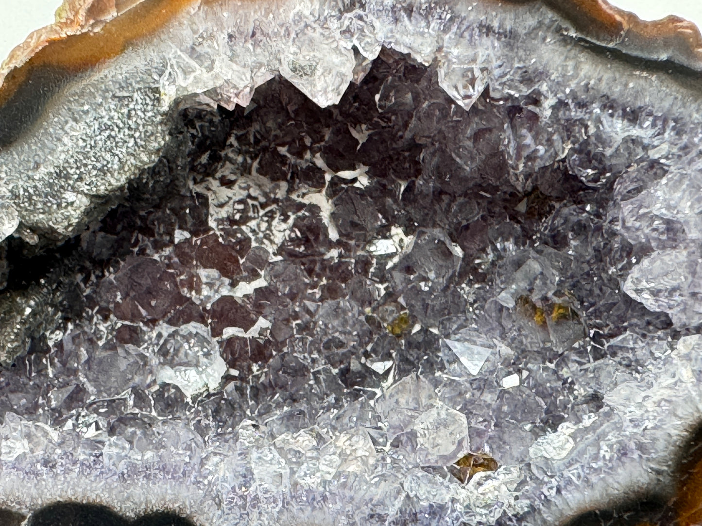 Natural Warring States Agate Geode Pair With Druzy Crystals 5.8cm