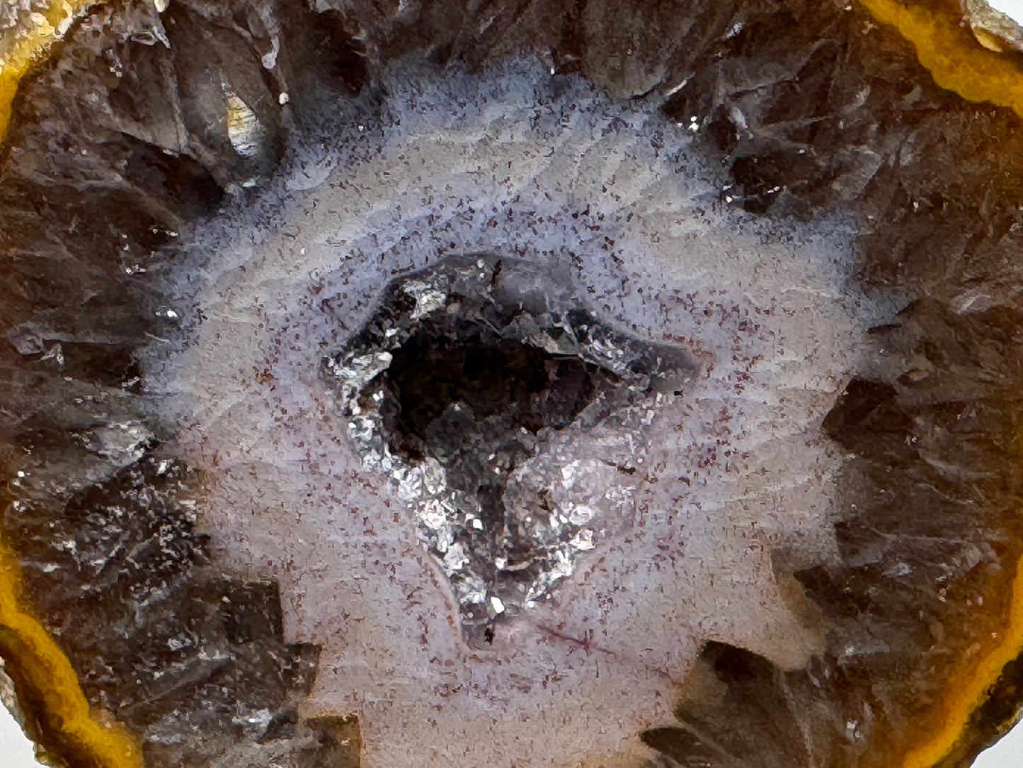 Natural Warring States Agate Geode Pair With Druzy Crystals 3.2cm