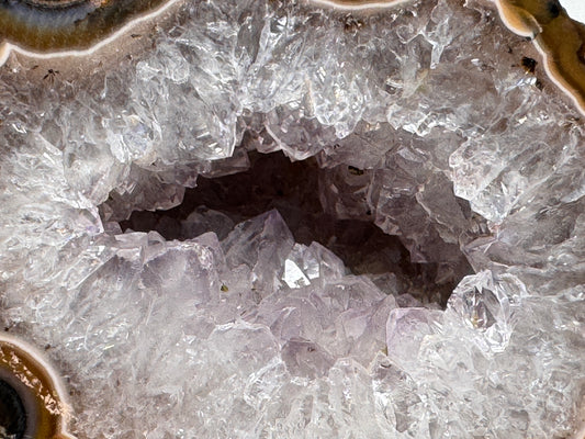 Natural Warring States Agate Geode Pair With Druzy Crystals 4.1cm