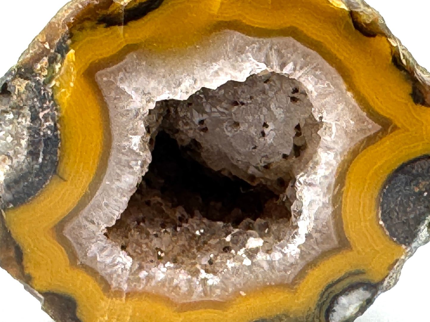 Natural Warring States Agate Geode Pair With Druzy Crystals 3.2cm