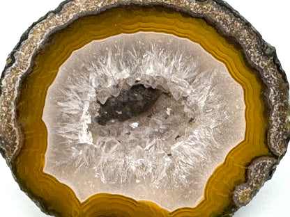 Natural Warring States Agate Geode Pair With Druzy Crystals 3.7cm
