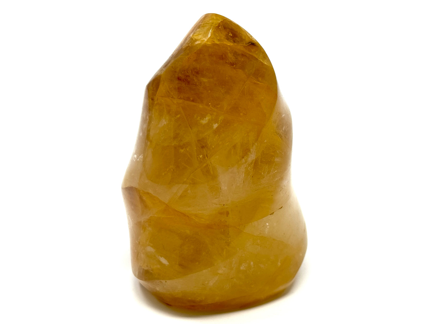 Yellow Quartz Crystal Flame Shape 9.7cm