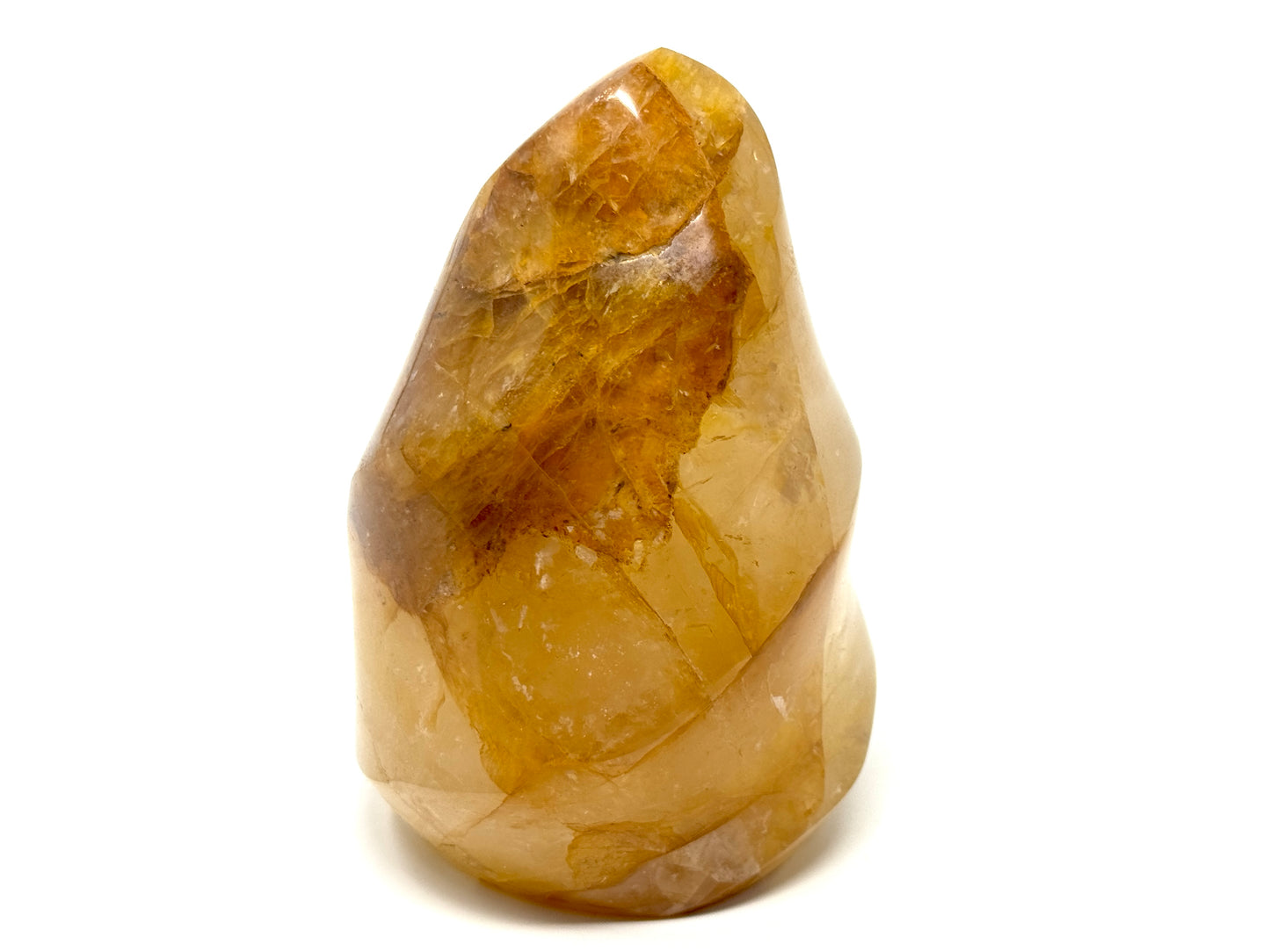 Yellow Quartz Crystal Flame Shape 9.7cm