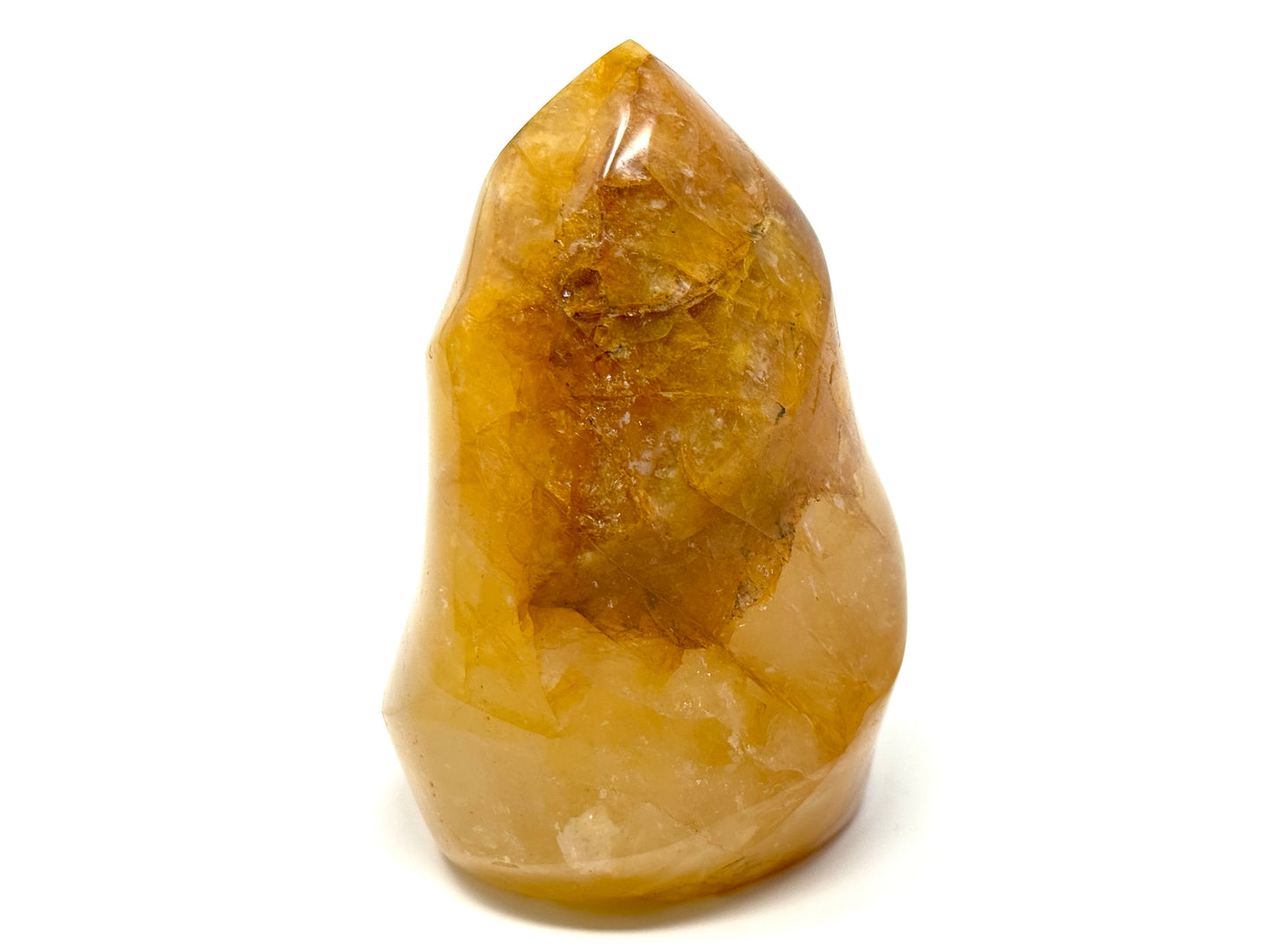 Yellow Quartz Crystal Flame Shape 9.7cm