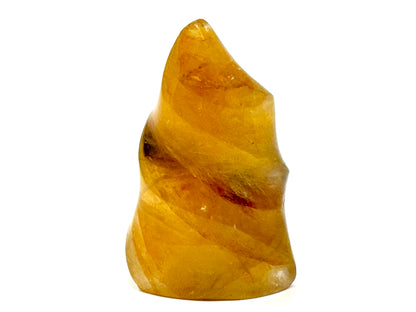 Yellow Quartz Crystal Flame Shape 9.5cm