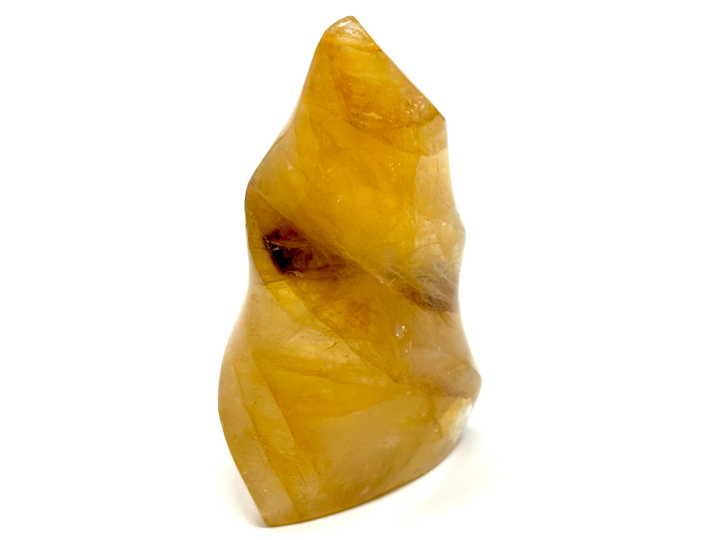 Yellow Quartz Crystal Flame Shape 9.5cm